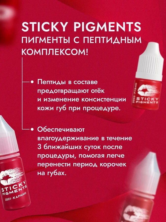 Sticky Pigments для губ #2009 Темный-алый